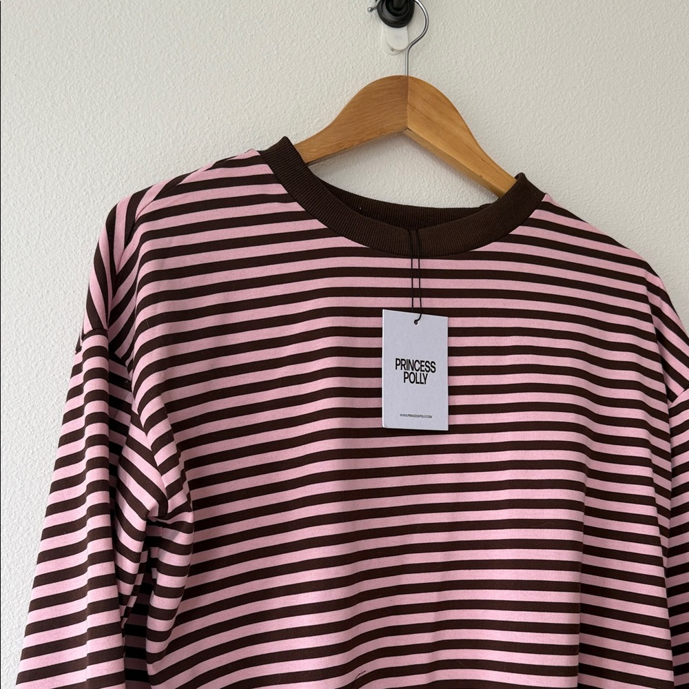 Princess Polly Pink and Brown Striped Top - Picture 2 of 5